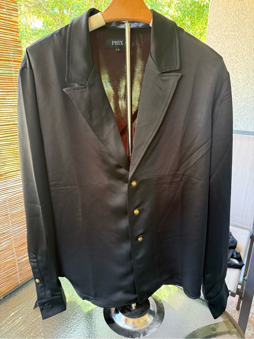 Men's Black Casual Button-Down Shirt